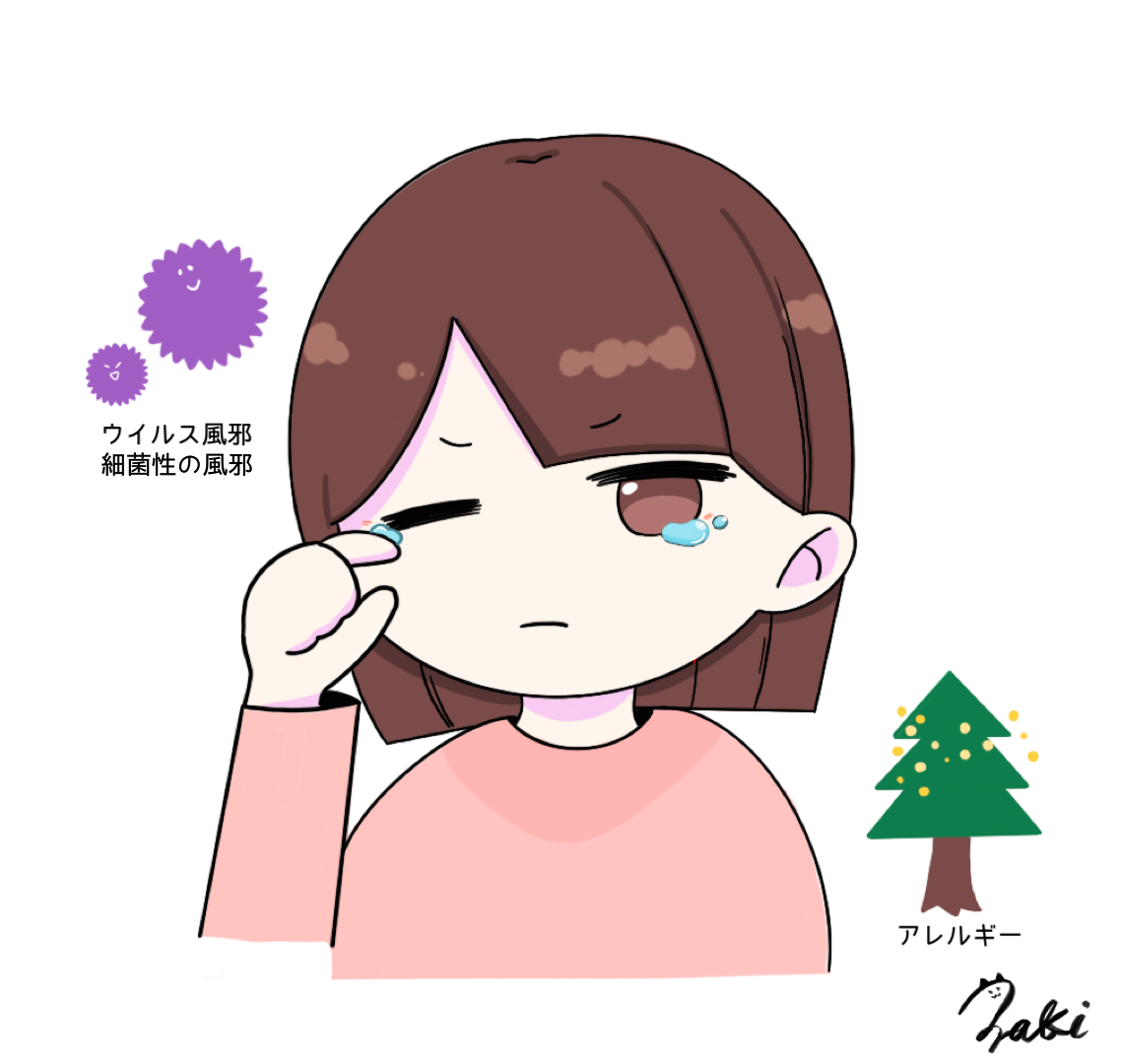 結膜炎　目薬　病院　イラスト